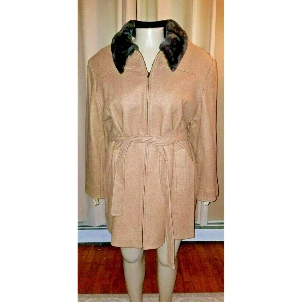 Lane Bryant Designs & Co Camel Beige Wool Coat Jacket Size 22/24 NWT - Picture 2 of 7